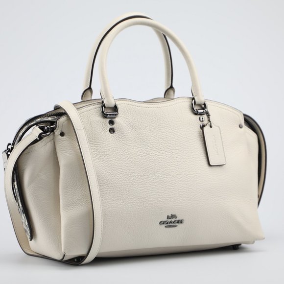 Coach drew satchel with snakeskin detail shop